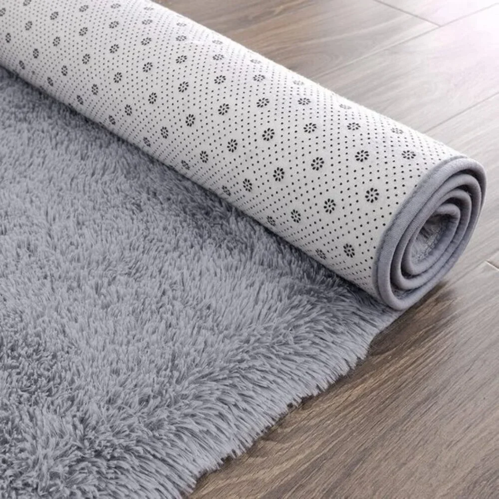 New 2x6 Grey Fluffy Runner Rug, Soft Shag Non-Shedding Carpet for Kids & Home